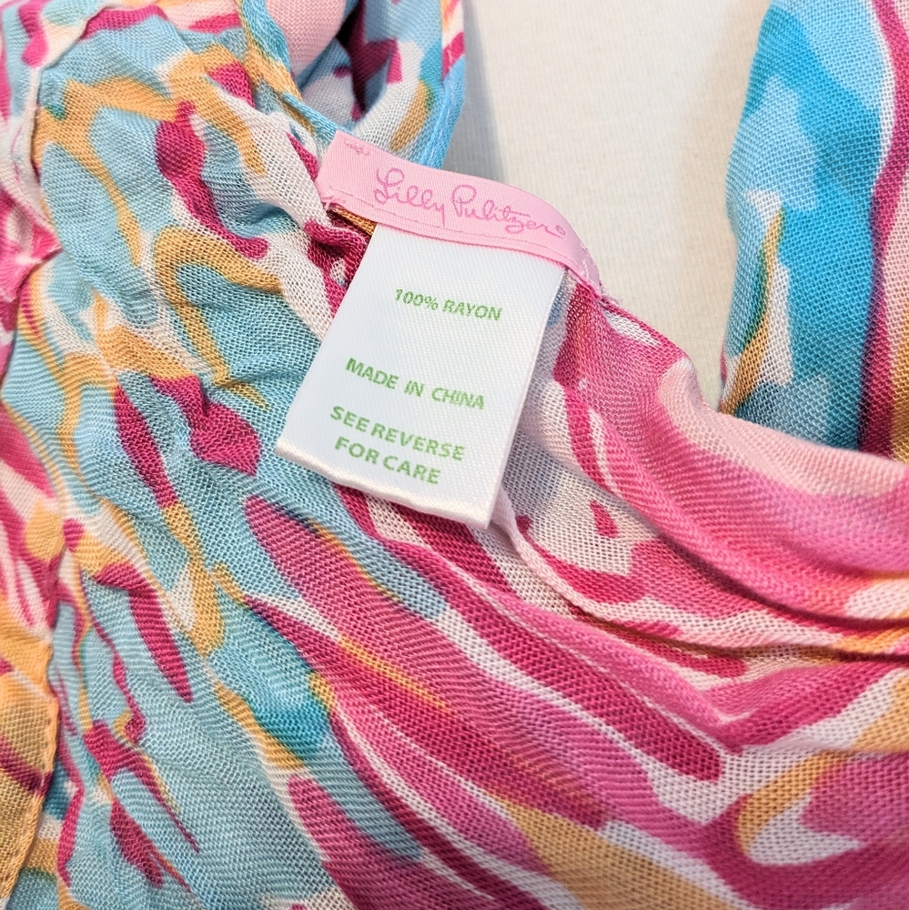 Lilly Pulitzer Riley Loop Infinity Scarf Flamingo - Picture 2 of 4